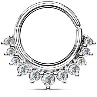 Anneau pliable � arc de cristaux (septum / cartilage oreille)