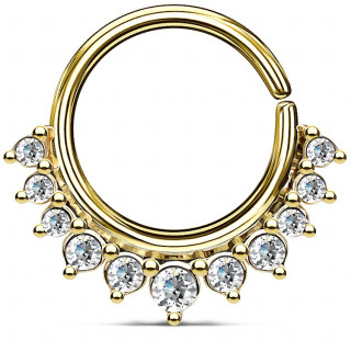 Anneau pliable dor� � arc de cristaux (septum / cartilage oreille)