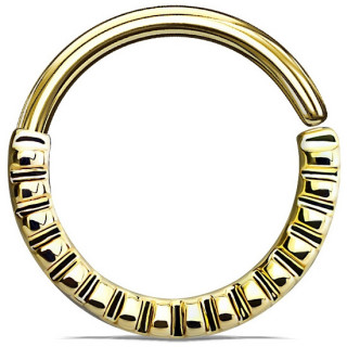 Anneau pliable dor� style gauffr� (septum / cartilage oreille)