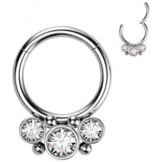 Anneau segment Acier � zirconiums asym�triques et perles