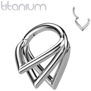 Anneau segment tripl� en Titane se terminant en pointes