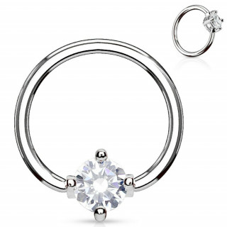 Anneau style CBR � zirconium clair captif