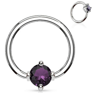 Anneau style CBR � zirconium violet captif