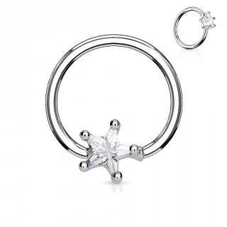 Anneau style CBR � �toile zirconium captive - clair