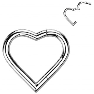 Anneau Titane coeur � charni�re