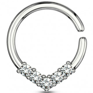 Anneau tordable � chevron strass (septum, cartilage...)