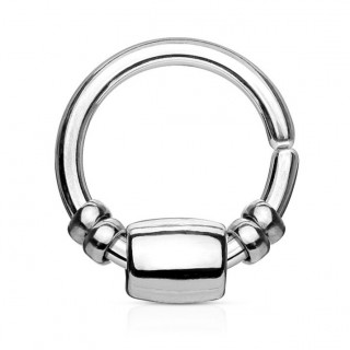 Anneau (tordable) � perles cylindriques - Gris