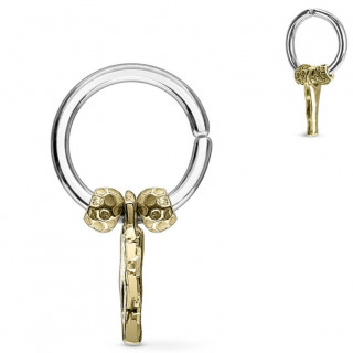 Anneau (tordable) � perles martel�es et barette - Dor�