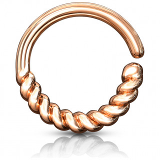Anneau tordable cuivr� � arc tress� (septum, cartilage)