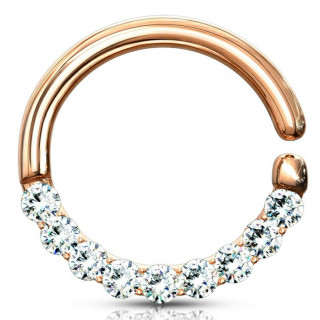 Anneau tordable cuivr� serti en arc (septum, cartilage)
