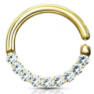 Anneau tordable plaqu� or serti en arc (septum, cartilage)