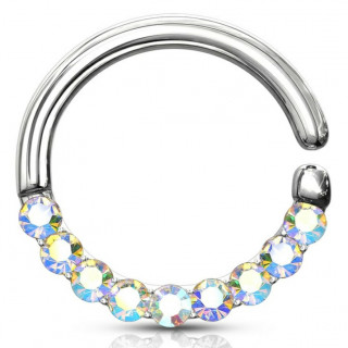 Anneau tordable serti en arc Aurore bor�ale (septum, cartilage)