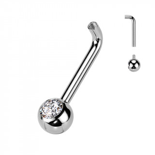 Barre + boule strass piercing intime f�minin christina en Titane (ASTM F-136)