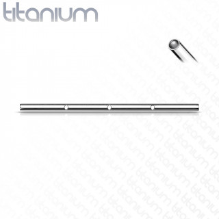 Barre de piercing industriel Titane G23 � 3 perforations filet�es (filetage interne)