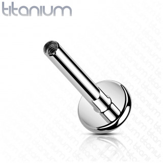 Barre de piercing type Labret en titane G23 � base large de 4mm (filetage interne)