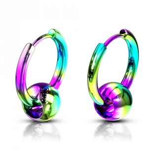 Boucles d'oreilles acier inspiration CBR - Arc en ciel (paire)