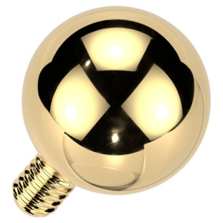 Boule de fixation piercing en titane dor� (pour tige filetage interne)