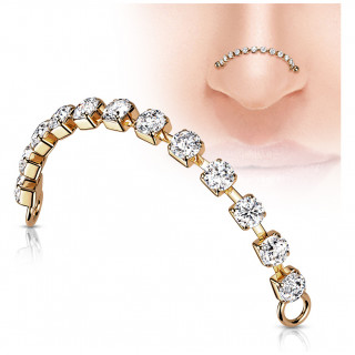 Chaine Cuivr�e � cristaux pour double piercing de nez