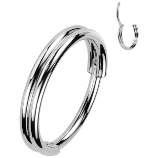 Double anneau nez oreille acier haute pr�cision � charni�re clicker