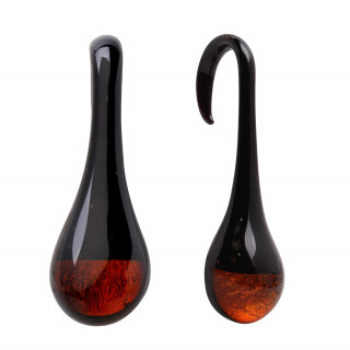 Ecarteur goutte suspendue en verre noir et ambr�