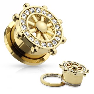 Ecarteur plug dor� gouvernail de navire cercl� de strass