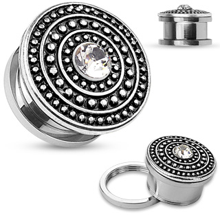 Ecarteur plug en acier � face style roulement � bille en laiton