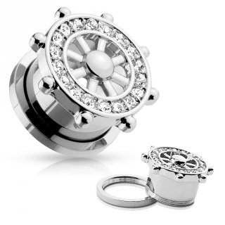 Ecarteur plug gris gouvernail de navire cercl� de strass