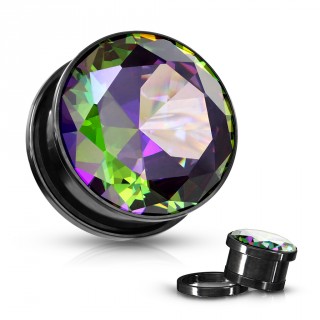 Ecarteur plug noir en acier � zirconium Vitrail Medium