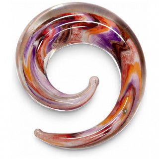 Ecarteur spirale doubl�e en verre transparent et multicolore