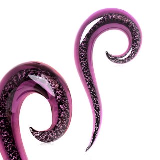 Ecarteur taper spirale en verre pourpre