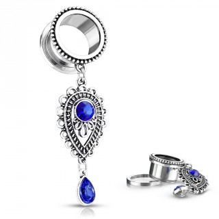 Ecarteur tunnel � pendentif gouttes serties