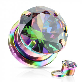 Ecarteur Tunnel acier Arc en ciel � large zirconium Vitrail Medium