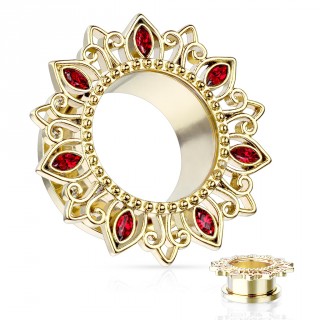 Ecarteur tunnel dor� fleur de Lotus � pierres en amendes