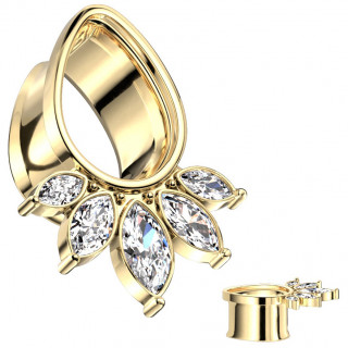 Ecarteur tunnel dor� goutte � �ventail de zirconiums