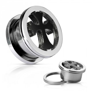 Ecarteur Tunnel en acier � croix m�di�vale noire