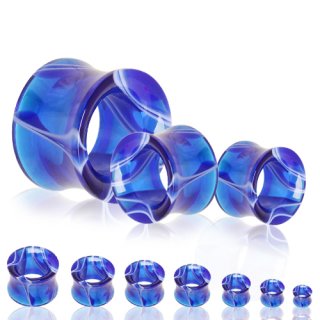 Ecarteur tunnel en acrylique marbr� bleu