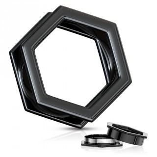 Ecarteur tunnel hexagonal noir d�vissable en acier
