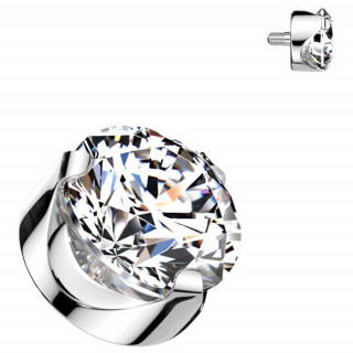 Embout de piercing en Titane � zirconium griff� Clair (pour tige � filetage interne)