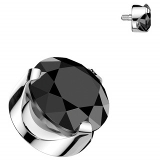 Embout de piercing en Titane � zirconium griff� Noir (pour tige � filetage interne)