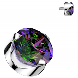 Embout de piercing en Titane � zirconium griff� Vitrail Medium (pour tige � filetage interne)