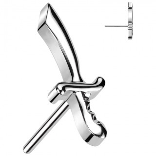 Embout de piercing Ep�e en Titane (pour tige push-in)