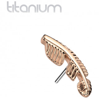 Embout de piercing Plume cuivr�e en Titane (pour tige push-in)