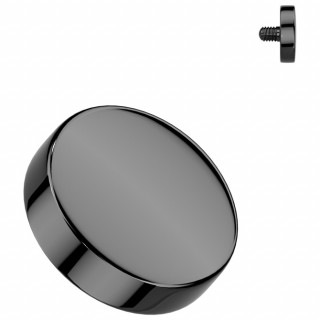 Embout disque noir en Titane pour piercing (pour tige filetage interne)