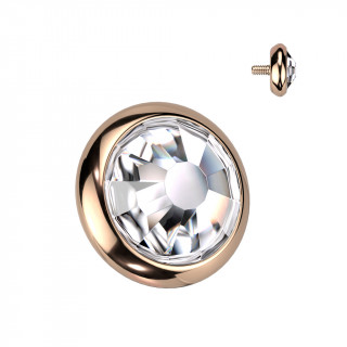 Embout disque piercing cuivr� en Titane � cristal Vitrail Medium (pour tige filetage interne)