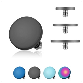Embout disque plat teint� titanium en acier pour piercing microdermal