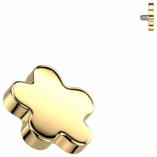 Embout fleur dor�e en Titane pour piercing (pour tige filetage interne)