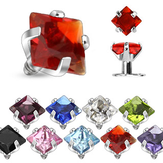 Embout implant microdermal � pierre carr�e griff�e