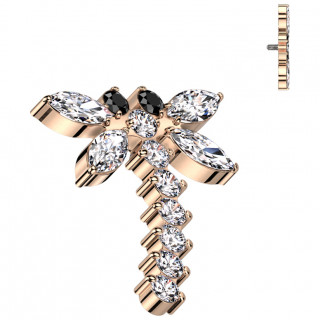 Embout libellule chic en Titane cuivr� � zirconiums (pour filetage interne)