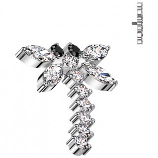 Embout libellule chic en Titane � zirconiums (pour filetage interne)