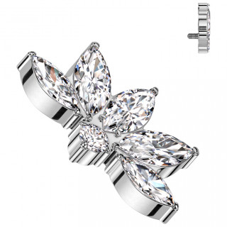 Embout Lotus chic en Titane � zirconiums (pour filetage interne)